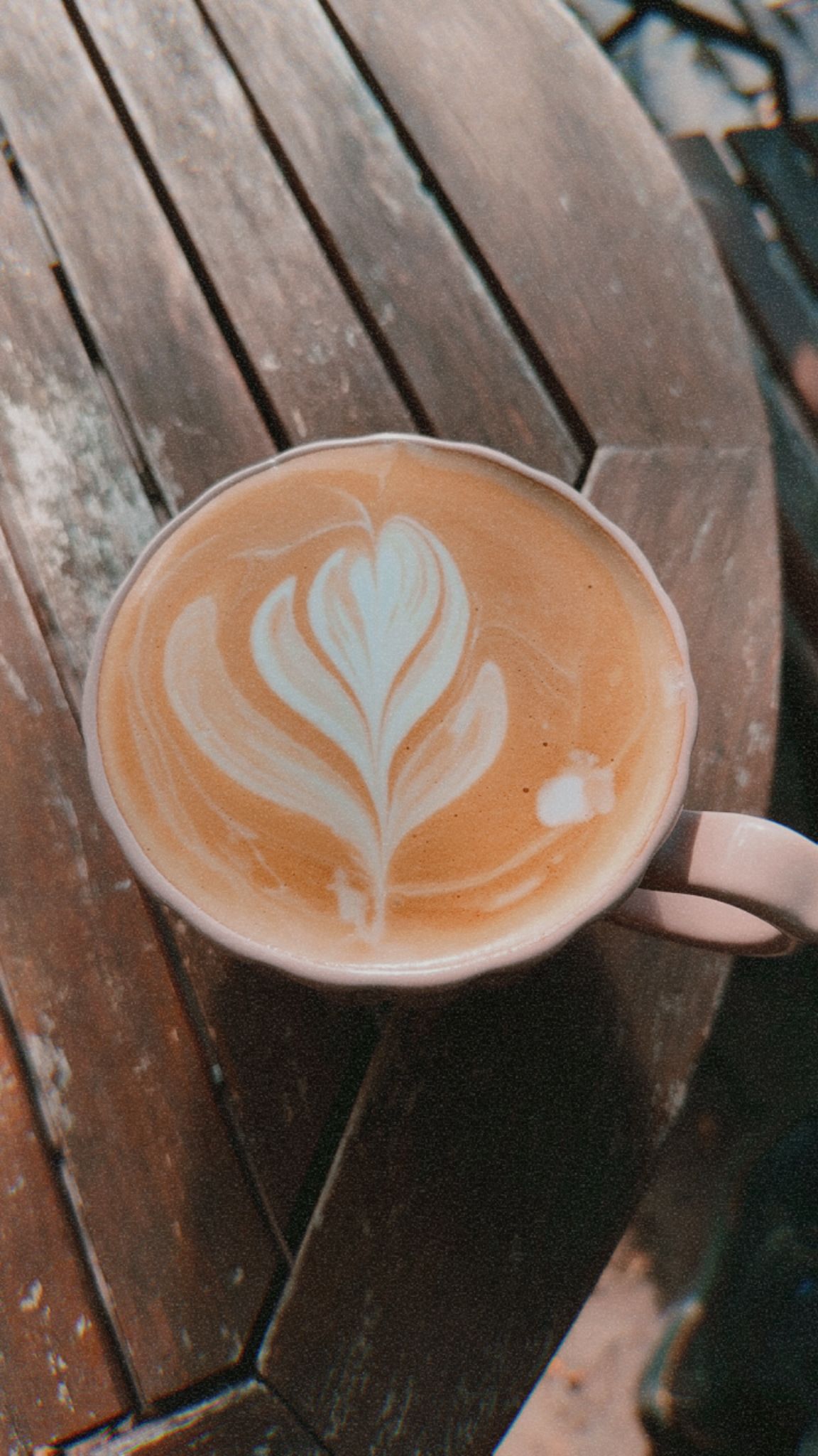 Cappuccino mit Latte Art von oben